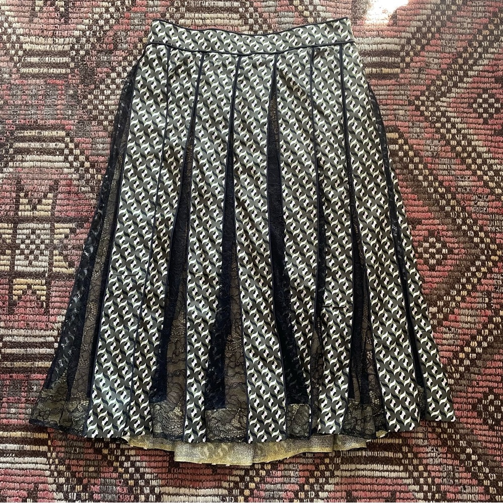 J. Crew Collection Lace Panel Skirt In Ratti Geometric Tile Print F7215 size 4